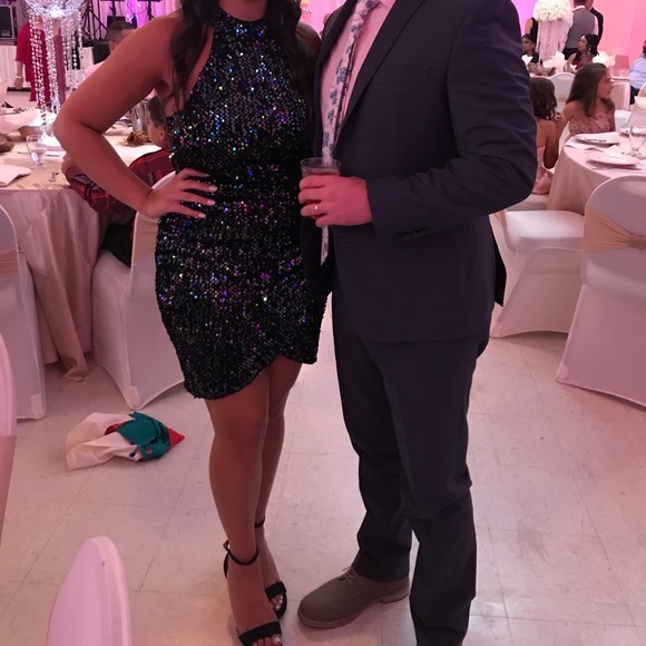 Black Sequin Cocktail Dress - Picture 4 of 4